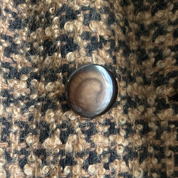 VINTAGE 1950's Mid Century Mink Trimmed Wool Bouclé Double Breasted Swing Coat - Picture 10 of 10